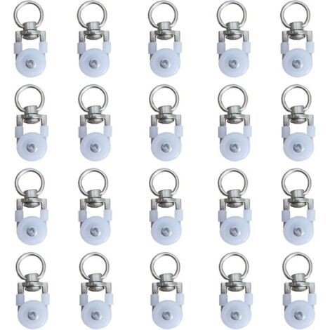 20pcs Rouleaux de Rail de Rideaux,Rouleaux de Rail,Rouleaux de Tringle à Rideaux GlissièRes,Poulie Silencieuse,Rail de Rideaux FenêTre Double Rail Rouleau,pour Rails de Rideau de Windows (1/5)