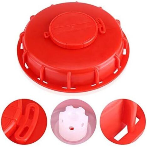 Couvercle de réservoir IBC, IBC fourre-Tout Couvercle Capuchon pour réservoir d'eau Liquide, Plastique Rouge 163mm (1/5)