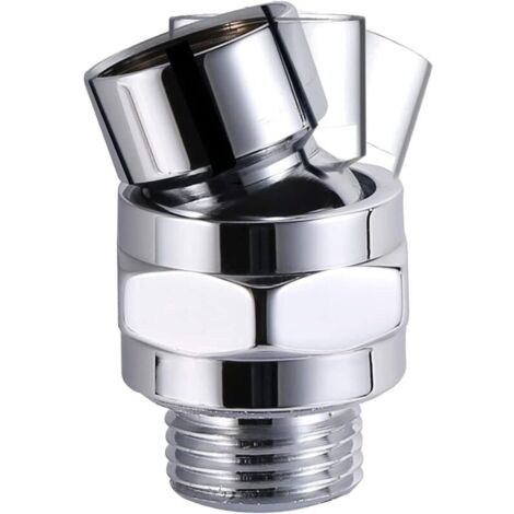 Rotule Pivotante en Laiton Réglable, Connecter à Bras de Douche, Pivotant RéGlable D'angle de TêTe de Bras de Douche à Rotule en G1/2 Laiton Chromé (1/5)