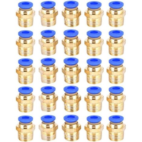 Lot de 25 raccords rapides G1/4 pc6-02 pour tuyau et outils pneumatiques (1/5)