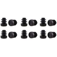 12 Bouchons Plastique Noir Rond 12Mm Pour Tuyau Embout Tube Insertion Bouchon