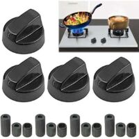 Set of 4 Universal Control Knobs, Hob Buttons, Gas Cooker Buttons, Universal Black Control Switch Buttons, Universal Control Knobs, for Kitchen Cookers
