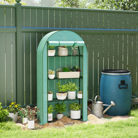 Serre de jardin serre de balcon avec étagères à 4 niveaux. bâche en PE pour légumes. plantes.105 x 45 x 160 cm. vert (1/5)