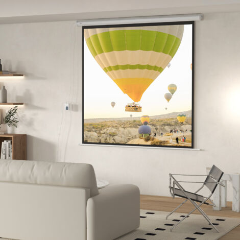 Écran de projection motorisé 96 pouces. 1:1 4K HD. fixation mural ou plafond avec télécommande. 195L x 8l x 182H cm (1/5)