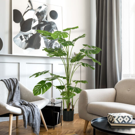 Plante artificielle arbre artificiel monstera deliciosa avec pot inclus hauteur 180 cm intérieure vert (1/5)