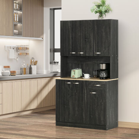 Buffet de cuisine armoire de cuisine contemporaine multi-rangements 6 portes 1 tiroir + grand plateau (1/5)