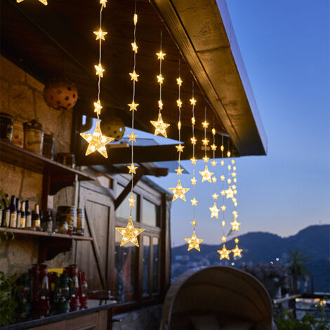 RCBBETT ZA SAS Rideau étoiles lumineux, 2 m x 1,5 m 144 LED, 80 étoiles, 8 modes, télécommande 13 touches infrarouge, guirlande fenêtre pour Noël, décoration intérieure (1/5)