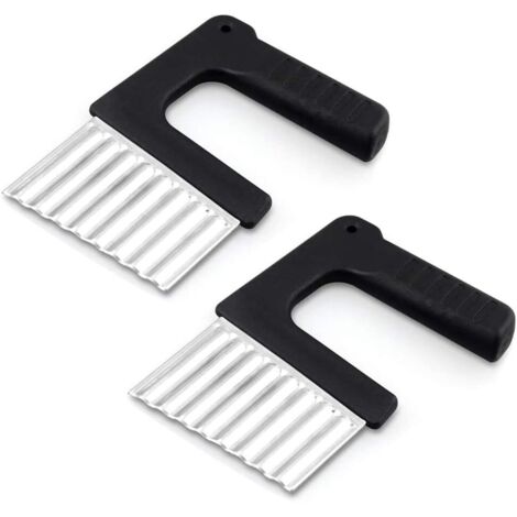 2 PCS mandolines en Acier Inoxydable, Coupe-légumes en Acier Inoxydable, Trancheuse de Frites Vague,pour Couper Pommes de Terre, Pommes de Terre Douces et Fruits ou légumes-Fei Yu