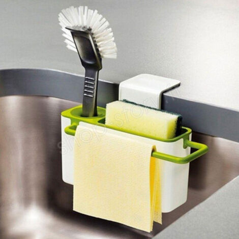 Support cuisine suspendu 3 en 1 – 4 ventouses pour fixation sécurisée – 3 compartiments pour rangement efficace – Matériau facile à nettoyer – Shop-Story