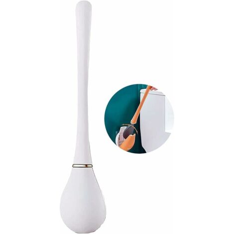 Brosse de toilette en silicone avec support mural – Ouverture et fermeture automatiques – Tête pliable pour nettoyage en profondeur – Matériau TPR durable (1/5)