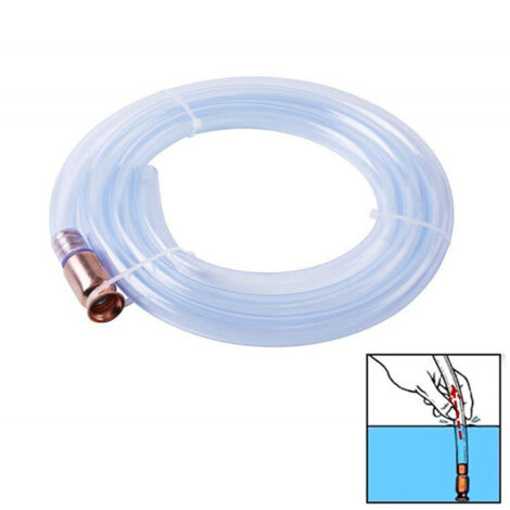 Coocheer – Pompe manuelle siphon pour carburant – Tuyau PVC transparent 187 cm – Débit 4 L/min – Valve en cuivre pour essence et eau (1/4)