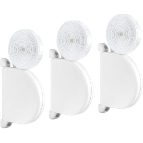 Coocheer – Lot de 3 enrouleurs de sangle pour volet roulant – Système mini – Sangle de 14 mm x 5 m – Espacement des trous 145 mm – Plastique ABS blanc