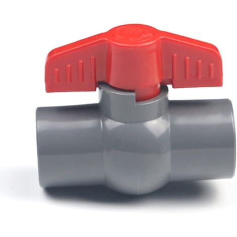 Vanne à boisseau sphérique en PVC, valve en plastique U-PVC, connecteurs droits pour contrôle et arrêt du débit Raccord pour circuit d'arrosage (φ32 mm) (1/5)