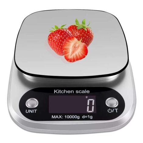 Balance De Cuisine - 10 Kg - Affichage Numérique - Grammes Livres Onces Millilitres - Fonction Tare - Arrêt Automatique - Pour Cuisiner Et Pâtisser