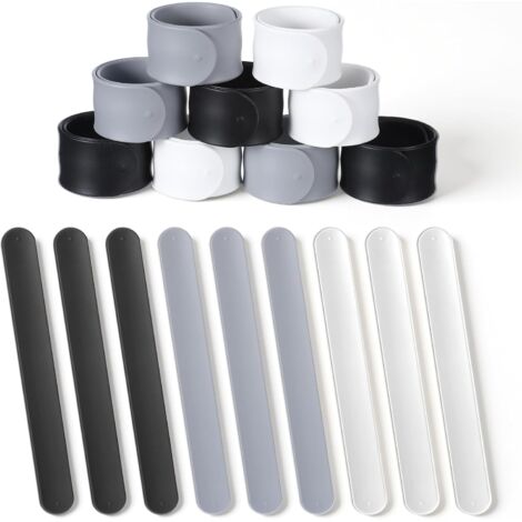 Support Rouleau Papier Cadeau - Clip Métallique Recouvert de Silicone - Pour Organisation Maison Bureau - 9 Pièces (Blanc Noir Gris) (1/5)