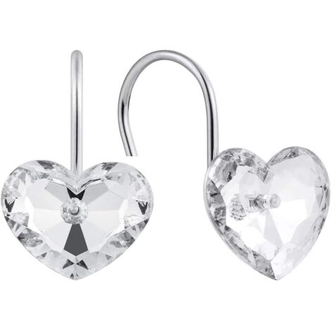 Crochet Pour Rideau De Douche - Forme Coeur En Cristal Transparent - Diamètre Crochet 30 mm - Compatible Barre 8 à 30 mm - Lot De 12 Pièces (1/5)