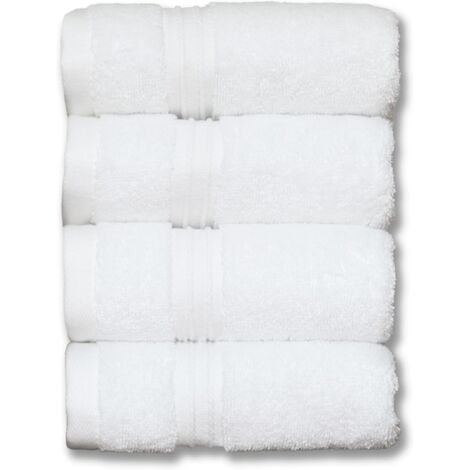 Wash Cloth - 13 x 13 Inch - 100% Combed Cotton - White - For Face And Body - 4 Piece (1/5)