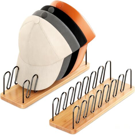 Support Pour Casquettes - En Bois Et Métal - Support Sur Pied Pour 14 Casquettes - Organiseur D'Entrée Ou De Chambre - 2 Pièces (1/5)