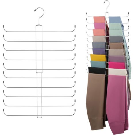 Cintre Organisateur Pour Leggings - 10 Niveaux Rotatifs - Capacité 20 Paires - Convient Tailles XS à XL et Enfants - Argent (1/5)