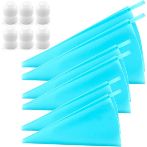 Sac à Douille En Silicone - 12 Pouces 14 Pouces 16 Pouces - Pour Décoration De Gâteaux Et Pâtisseries - 6 Pièces Avec 6 Raccords (1/5)
