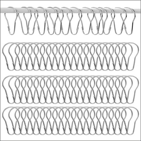 Anneaux Pour Rideau De Douche - Acier Inoxydable Anti-Rouille - 2,5 Pouces - Fermeture À Cliquet - Lot De 100 (1/5)