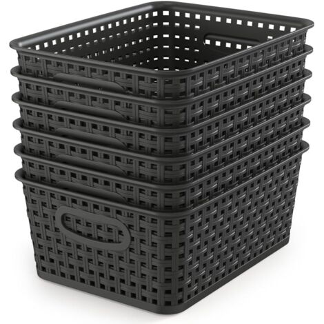 Panier De Rangement Tissé - En Plastique Polypropylène - 10 1 X 7 55 X 4 1 Pouce - Pour Cuisine Salle De Bain Bureau - Lot De 6 (1/5)