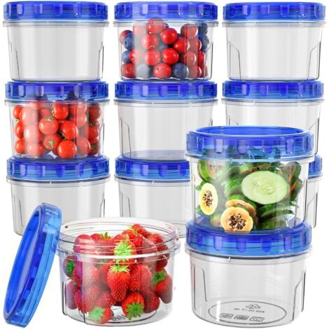 Contenant De Congélation - 16 Oz - Couvercle À Visser - Hermetique - Réutilisable - Pour Préparation De Repas Et Conservation Alimentaire - 12 Pièces (1/5)