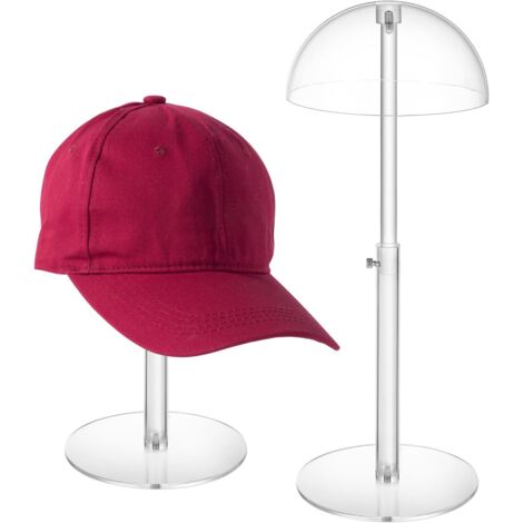 Support Pour Chapeau - En Acrylique Transparent - Réglable En Hauteur De 20 À 40 Cm - Pour Chapeaux Et Perruques - 1 Pièce (1/5)