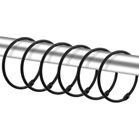 Anneaux Pour Rideau De Douche - En Fer Galvanisé Anti-Rouille - Diamètre Intérieur 5 cm - Pour Tige Standard - Lot De 24 (1/5)