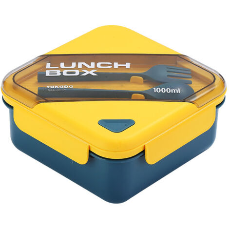 Boite A Repas Bento - 1000 ML - 2 Compartiments Avec Contenant Pour Soupe Et Couverts Integres - Micro-ondes Et Lave-Vaisselle Acceptes - PP Sans BPA - 1 Piece