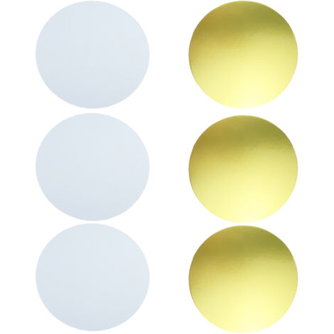 Cake Board - 20 cm - Round Cardboard Base - Gold Silver Foil Coated - Reusable - For Cakes Tarts Desserts - 6 Pieces (1/5)