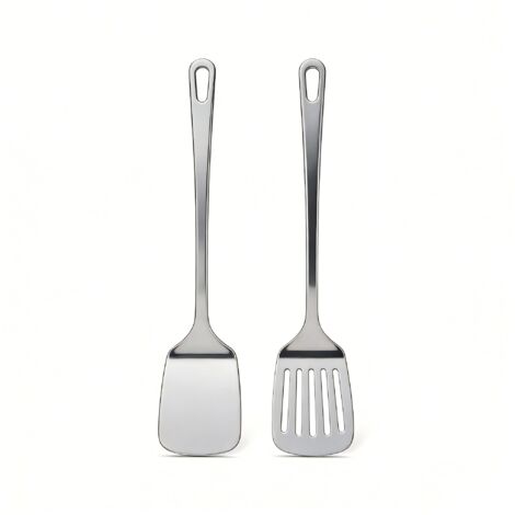 Spatula En Acier Inoxydable - 2 Pièces Solide Et Égouttoir - Résistant À Haute Température - Pour Cuisine Maison - 2 Unités (1/5)
