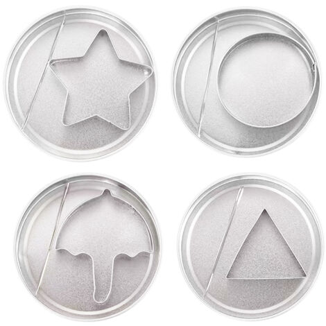 Emporte-pièce Mini - Acier Inoxydable 410 - 12 Pièces Formes Géométriques - Pour Biscuits Pâtisseries Pâte à Sucre - Kit de Découpe Pâtissière (1/5)