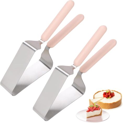 Cake Cutter - Stainless Steel Adjustable Triangle Cake Cutter with Dual Handle - For Cakes Pies Desserts - Kitchen Wedding Party Use - Pack of 2 (1/5)