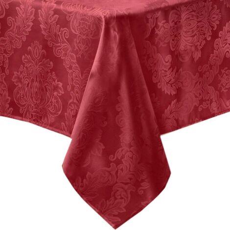 Nappe Rectangulaire - Polyester Imperméable Anti-taches - Pour Salle À Manger Cuisine - 152 x 305 cm - Rouge (1/5)