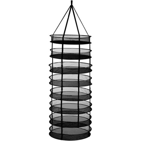 Étagère De Séchage - 8 Couches - Diamètre 60 Cm - Pliable Avec Fermetures À Glissière - Pour Herbes Légumes Plantes Vêtements - 1 Pièce (1/5)
