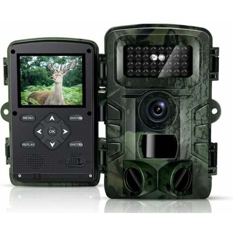 Caméra De Surveillance Extérieure - 1080P HD - Vision Nocturne IR Non-Lumineuse - Détection 120° - IP54 - 30 M Jour / 20 M Nuit - Écran LCD 2,4 Pouces - 8 Piles AA - 1 Pièce