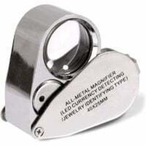 Loupe Bijoutier - Loupe Pliante Métal 40X avec Éclairage LED et UV - Inspection Bijoux Diamants Pièces de Monnaie - 1 Pièce (1/5)