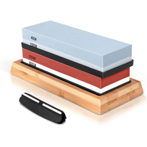 Pierre À Aiguiser - 4 Surfaces Granulométrie 400 1000 3000 8000 - Pour Couteaux Cuisine Ciseaux Rasoirs - Lot De 1 (1/5)