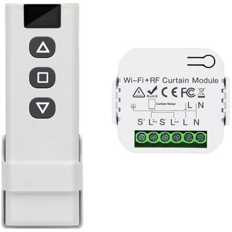 Interrupteur Sans Fil Pour Volets Roulants - Récepteur RF 433 MHz - Portée 100 M - Compatible Moteurs AC 110-240 V - Installation Sans Boîte À Dérivation - 1 Pièce (1/5)