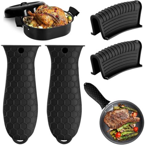 Support De Poignée En Silicone - Résistant Jusqu'à 230 °C - Pour Poêles En Fonte Et Casseroles Métalliques - Lot De 4 (1/5)