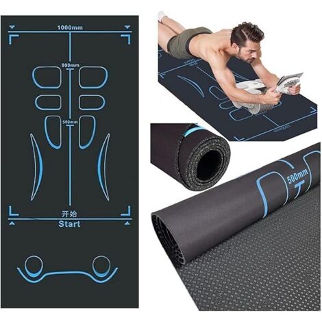 Tapis D Exercice - 7 Mm - Antidérapant - Avec Ligne De Guidage Pour Rouleau Ab - Pour Yoga Pilates Et Renforcement Abdominal - 160 X 60 X 0 7 Cm - 1 Pièce (1/5)