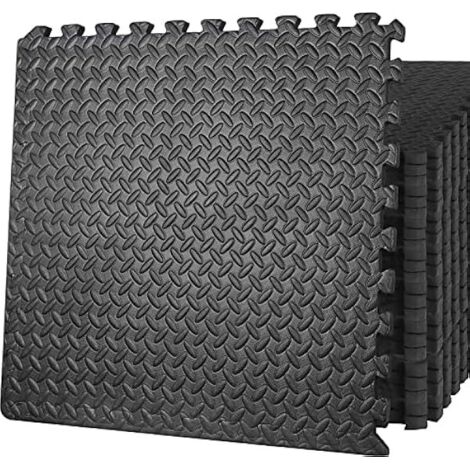 Tapis D'Exercice En EVA - Dalles Emboîtables 60 x 60 x 19 mm - Sol De Gym Intérieur - Pour Salle De Sport À Domicile Yoga Tapis De Tapis Roulant - 24 Pièces (1/5)