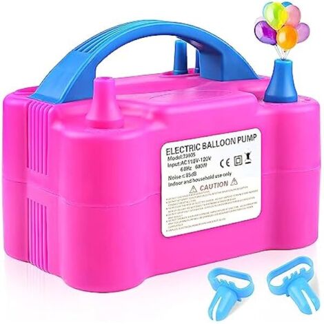 Pompe À Ballons Électrique - 110 V 600 W - Double Embout - Arrêt Automatique - Pour Décorations De Fête Et Événements - 2 Outils De Nœud Inclus (1/5)