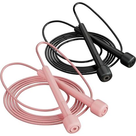 Corde à Sauter - 2,8 m Réglable - PVC Sans Fil Métallique - Pour Entraînement Fitness, Boxe et Cardio - Adultes Enfants - Lot de 2 (1/5)