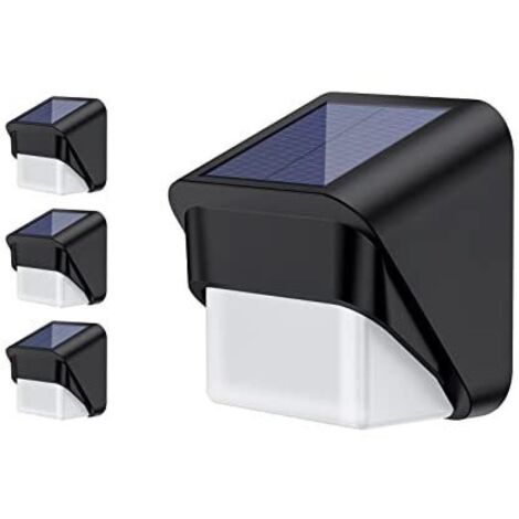 Lampe Solaire - 2 V - Batterie Ni-MH 600 mAh - Étanche IP65 - Pour Escaliers Clôtures Allées Jardins Balustrades - 4 Pièces (1/5)