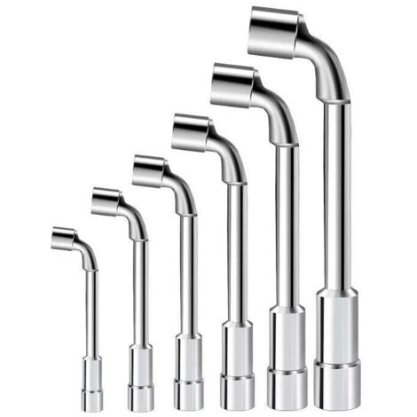 Clé À Pipe En L - 7 8 9 10 11 12 mm - Tête Hexagonale À 90° Pour Goujons Profonds - Acier Chrome Vanadium - Entretien Vélo Et Voiture (1/5)