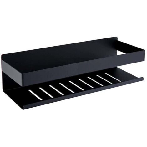 Étagère de Douche - Acier Inoxydable SUS304 - Auto-Adhésive Sans Perçage - Résistante à la Corrosion - Finition Noir Mat - 30 cm (1/5)