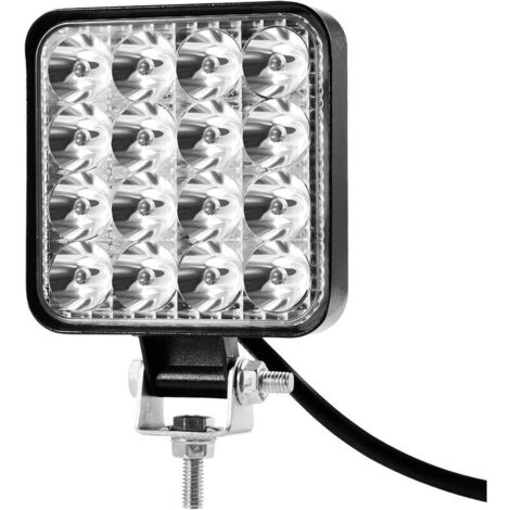 Phare LED - 48 W - 12 V / 24 V - Angle de faisceau 60° - Température de couleur 6500 K - Étanchéité IP67 - Pour tracteur camion SUV ATV hors route - Unité (1/4)