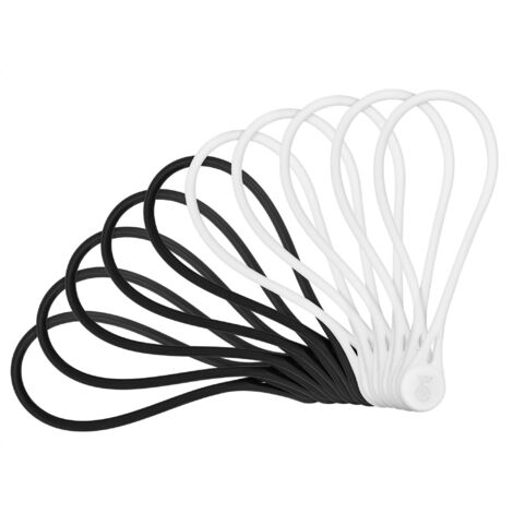 Attache-Câble Magnétique En Silicone - 10 Pièces - Noir Et Blanc - Pour Organisation De Câbles Électroniques Et Petits Objets (1/5)